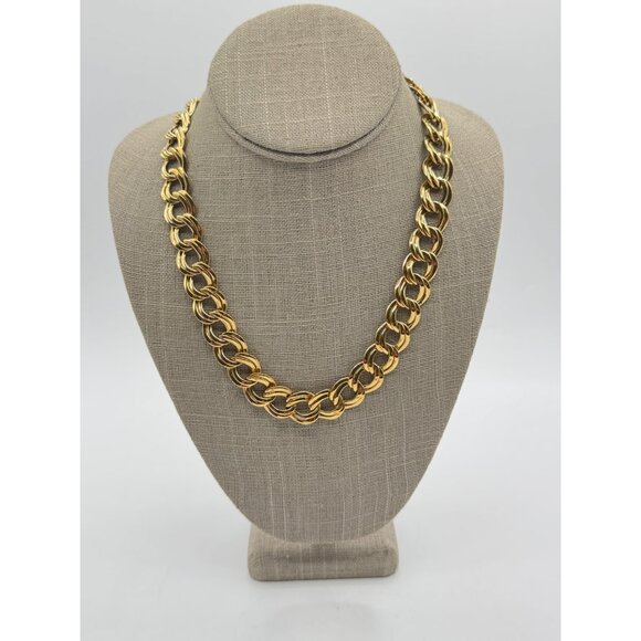 Napier Gold Tone Chunky Necklace Vintage - Picture 1 of 5